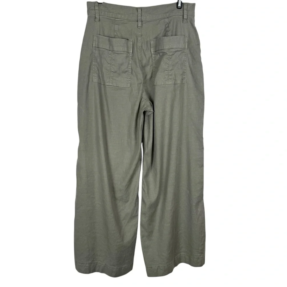 EVEREVE Joelle Wide Leg Pant Size 27 Linen/Lyocell Light Olive - Picture 6 of 16